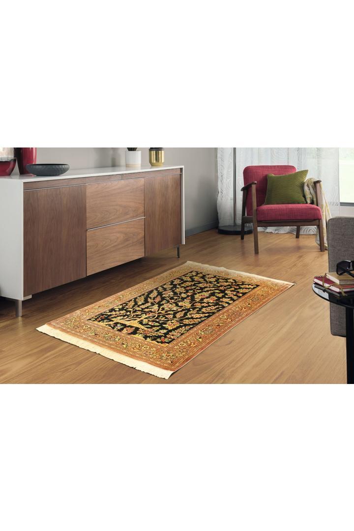 Kum Signed Tree of Life Hand Knotted Silk Rug - 150x100