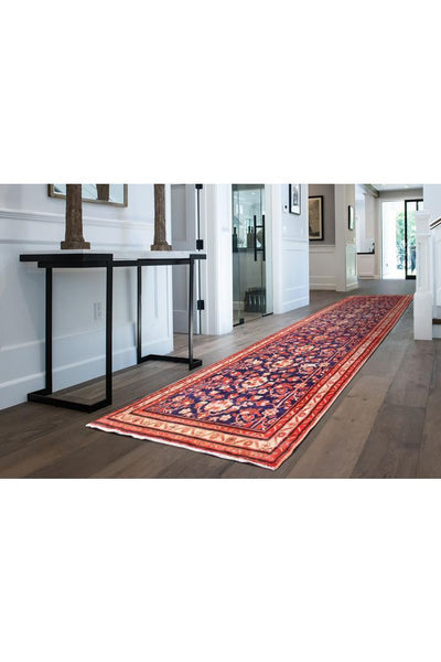 Malayer Hand Knotted  Wool Runner 380x106cm