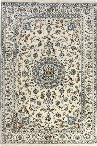 Nain Medallion Hand Knotted Wool & Silk Rug 282x192 cm