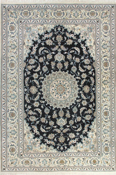 Nain Medallion Hand Knotted Wool & Silk Rug 295x200 cm