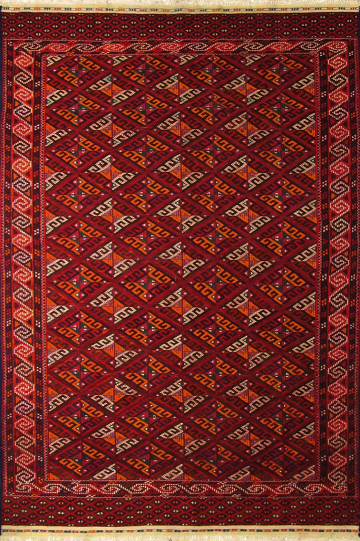 Kilim - Russian Hand Woven 100% Wool Rug - 253x153 cms