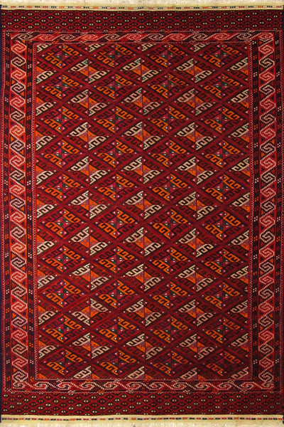 Kilim - Russian Hand Woven 100% Wool Rug - 253x153 cms