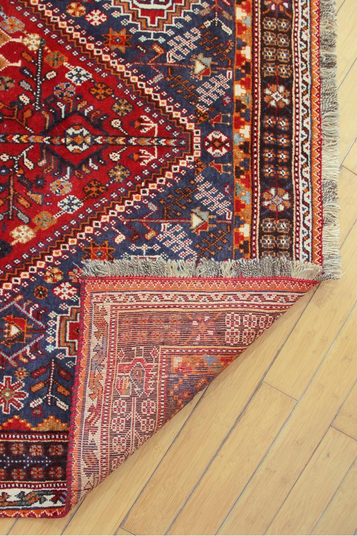 Shiraz Medallion Hand Knotted Wool Rug  254x163 cm