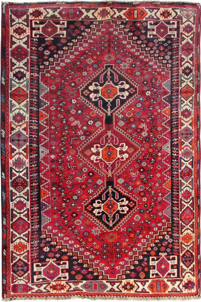 Shiraz  Geometric Hand Knotted Wool Rug  265x175 cm
