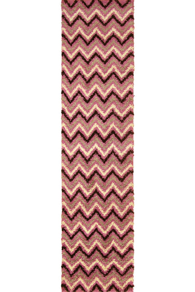 Stella Chevron Shaggy Rug - 116 Pink