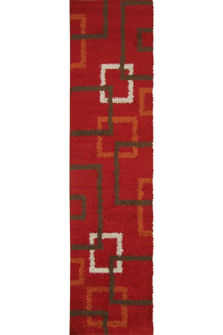 Stella Abstract Shaggy Rug - 120 Red